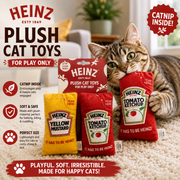 HEINZ Ketchup & Mustard Plush Cat Toys with Catnip – 2 Pack