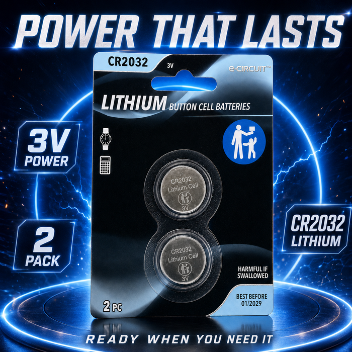 CR2032 3V Lithium Coin Cell Batteries – 2 Pack