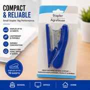 Compact Blue Mini Stapler – Lightweight Stapler for Home, School & Office