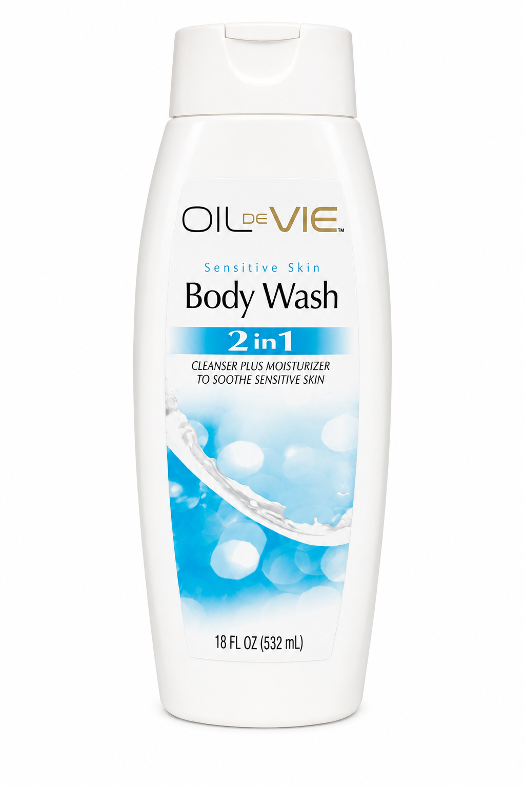 Oil De Vie Sensitive Skin 2-in-1 Body Wash – Cleanser & Moisturizer – 18 fl oz