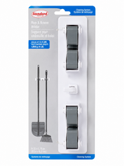 Wall Mounted Mop & Broom Holder Organizer with 2 Rolling Grips & Utility Hook – Space Saving Cleaning Tool Storage Rack