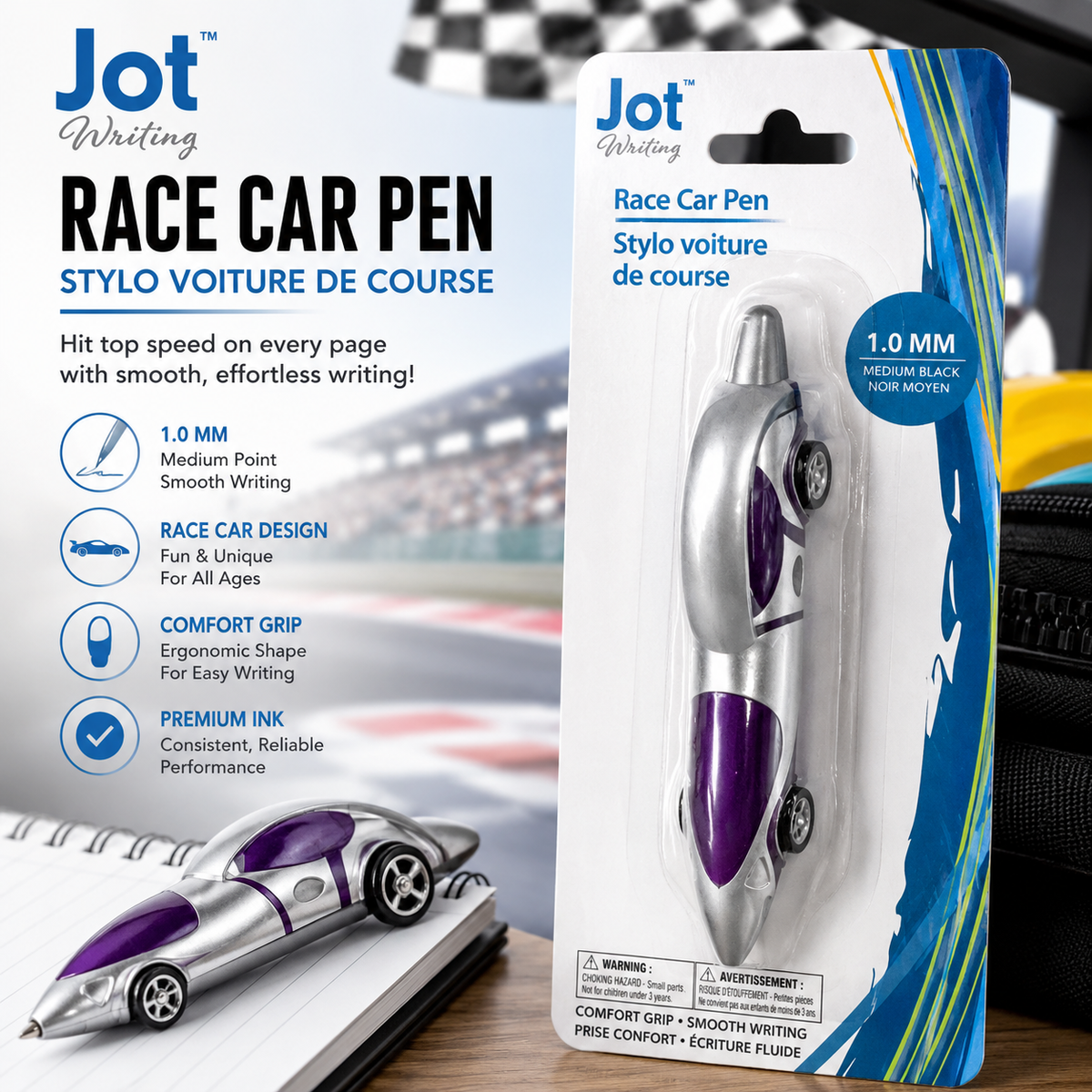 Jot Race Car Pen – 1.0mm Medium Black Ink