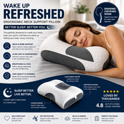 Ergonomic Contoured Neck Pillow with Soft Quilted Cover – Cervical Support for Side & Back Sleepers