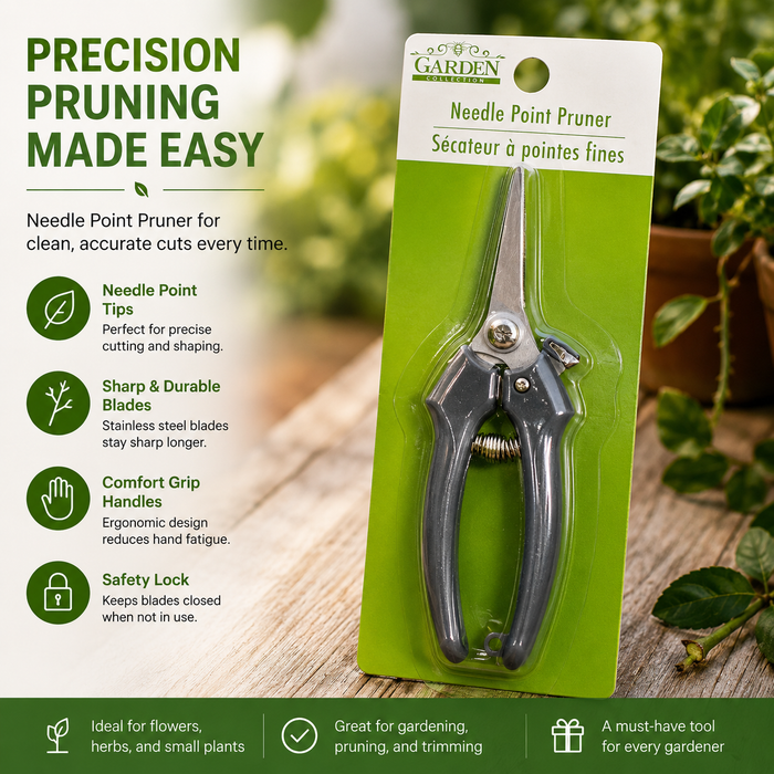 Needle Point Garden Pruning Shears – Precision Plant & Flower Trimmer