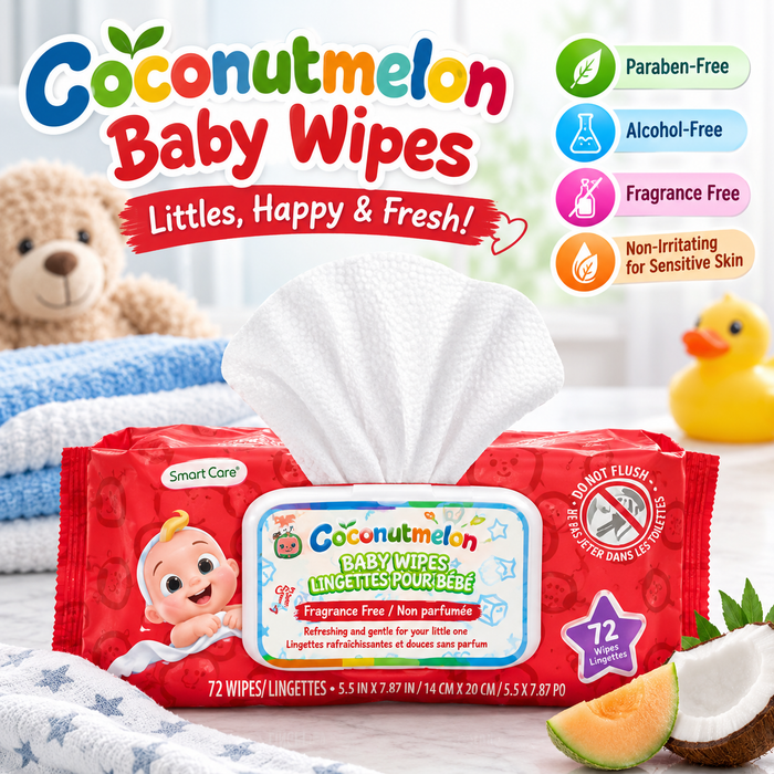 CoComelon Baby Wipes – Fragrance Free, Gentle & Soft, 72 Count