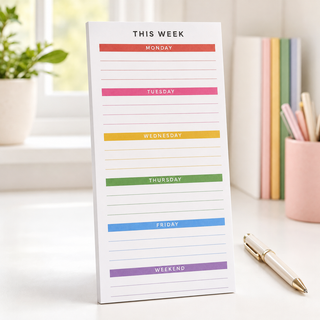 Weekly Magnetic To-Do List Pad – Colorful Monday–Weekend Planner
