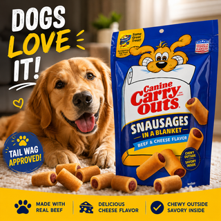 Canine Carry Outs Snausages in a Blanket Dog Treats – Beef & Cheese Flavor