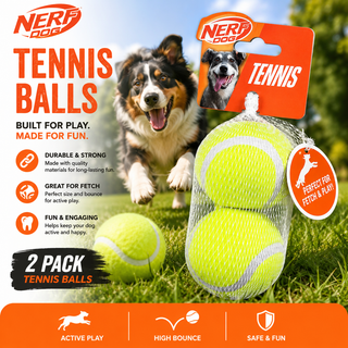 NERF DOG Tennis Balls – 2 Pack Dog Fetch Toys