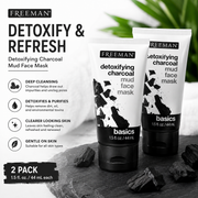 Freeman Detoxifying Charcoal Mud Face Mask – Deep Cleansing Formula (2-Pack)