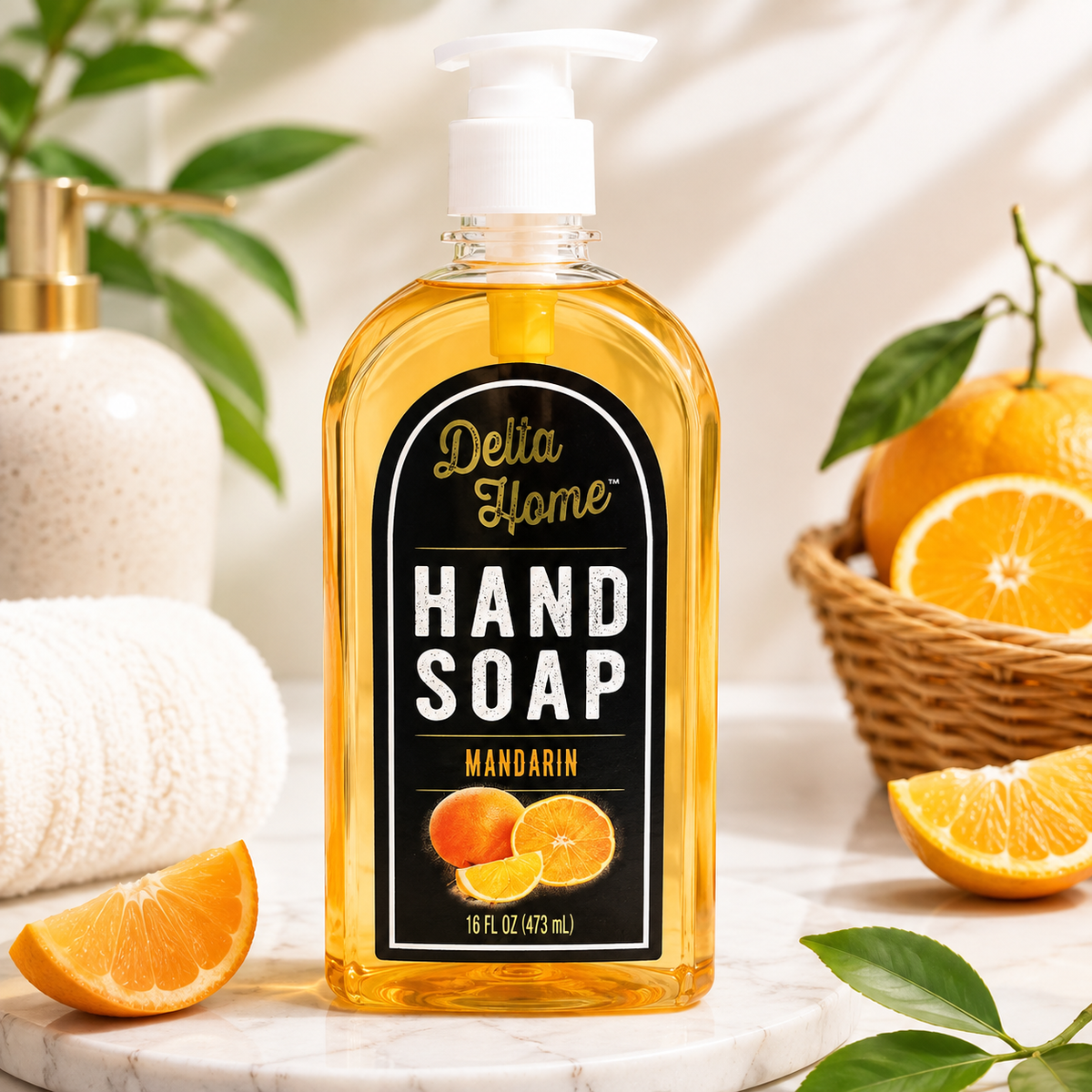 Delta Home Mandarin Liquid Hand Soap – Refreshing Citrus Scent, 16 fl oz
