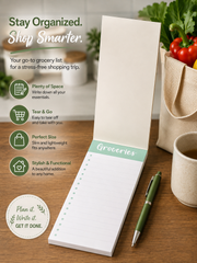 Grocery List Notepad – Tear-Off Shopping Checklist Pad