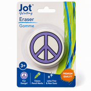 Jot Writing Peace Sign Eraser – Fun Round Design