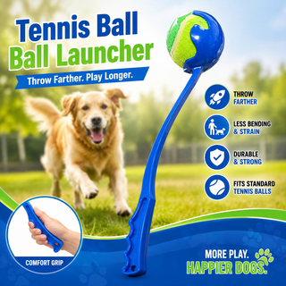 Tennis Ball Launcher for Dogs – Long Handle Fetch Toy with Ball