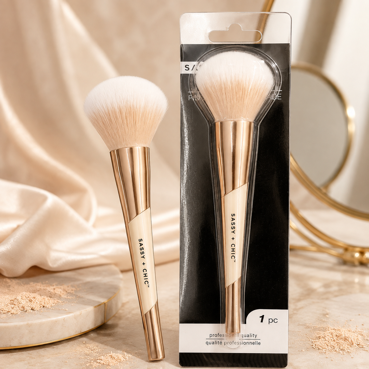 Sassy + Chic Large Fluffy Powder Makeup Brush