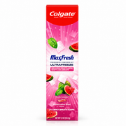 Colgate MaxFresh Watermelon Blast Fluoride Toothpaste with Minty Breath Strips – 1.9 oz