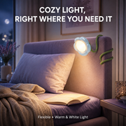 Flexible Flower Bedside Night Light – Bendable Warm & White LED Lamp