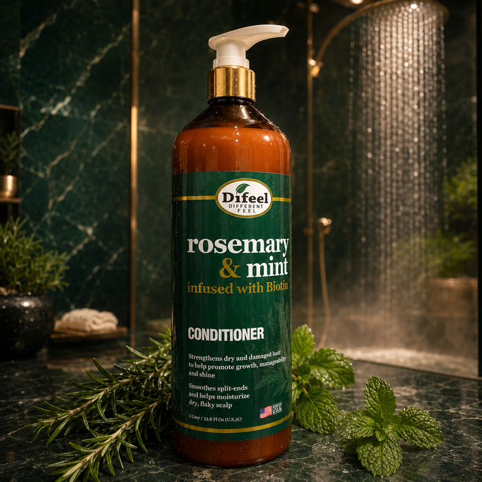 Title: Difeel Rosemary & Mint Conditioner with Biotin – 1 Liter / 33.8 fl oz