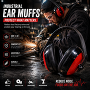 Industrial Safety Ear Muffs – Adjustable Hearing Protection for Construction, Woodworking & Power Tools