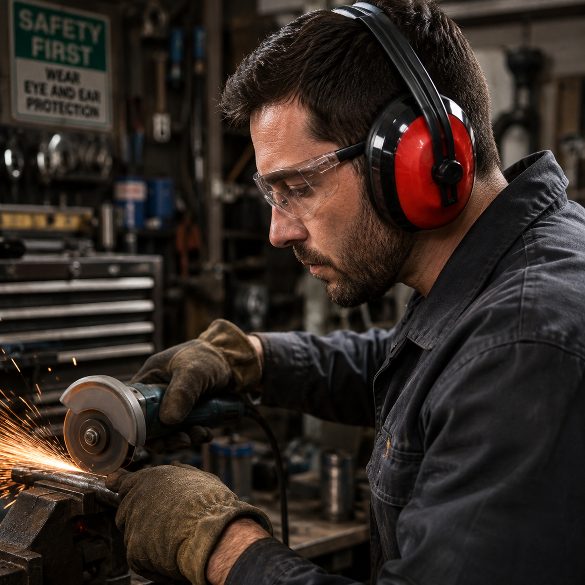 Industrial Safety Ear Muffs – Adjustable Hearing Protection for Construction, Woodworking & Power Tools