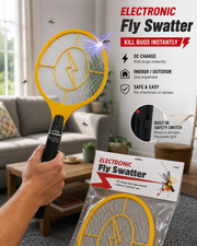 Electronic Fly Swatter – Battery Powered Bug Zapper Racket for Indoor & Outdoor Use