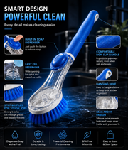 Soap Dispensing Dish Brush with Built-In Soap Reservoir – Non-Slip Handle, Stiff Bristles for Pots, Pans & Dishes