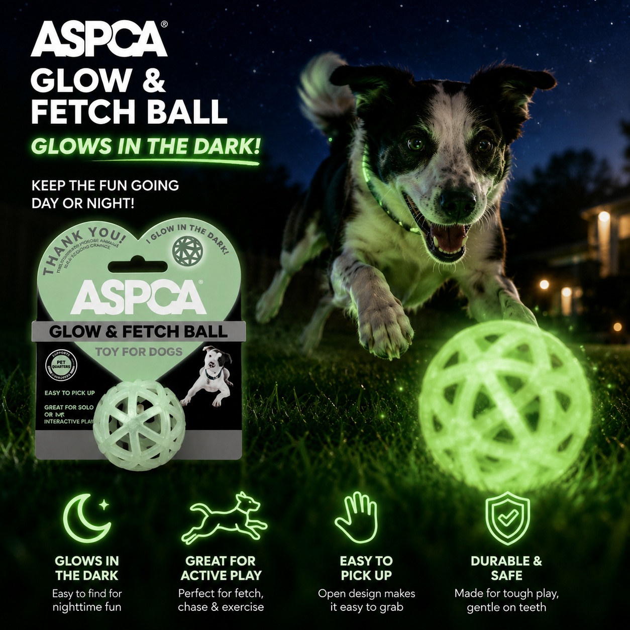 Glow in the Dark fetch ball for dogs