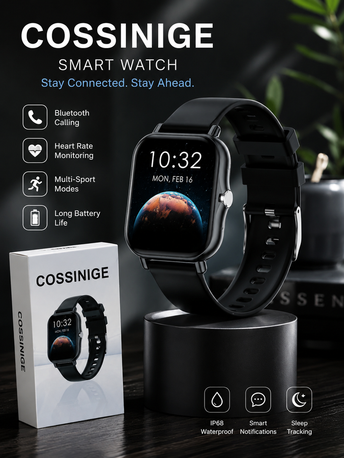 COSSINIGE Smart Watch – Bluetooth Calling & Fitness Tracker