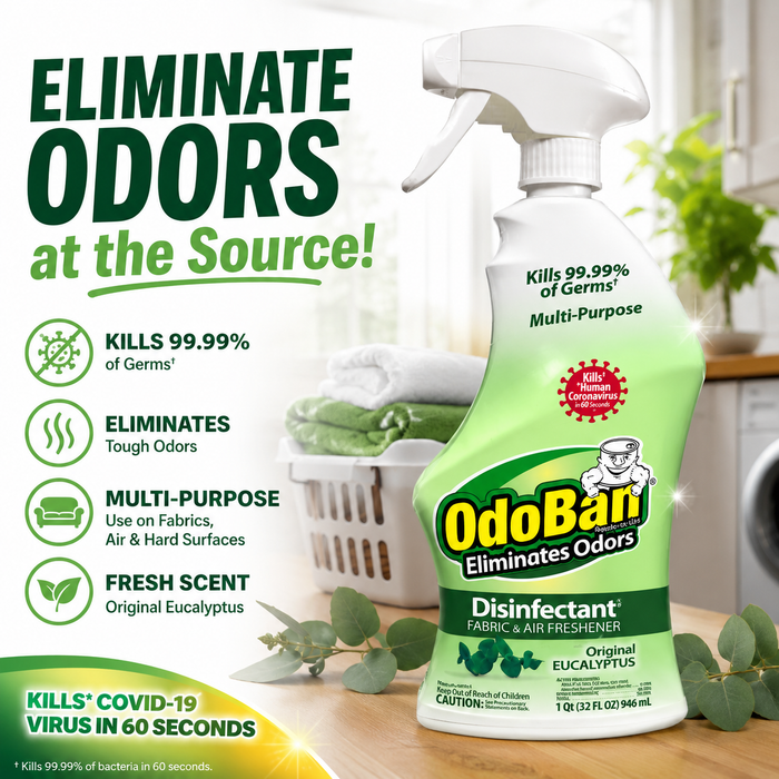 OdoBan Disinfectant Fabric & Air Freshener – Original Eucalyptus, 32 fl oz